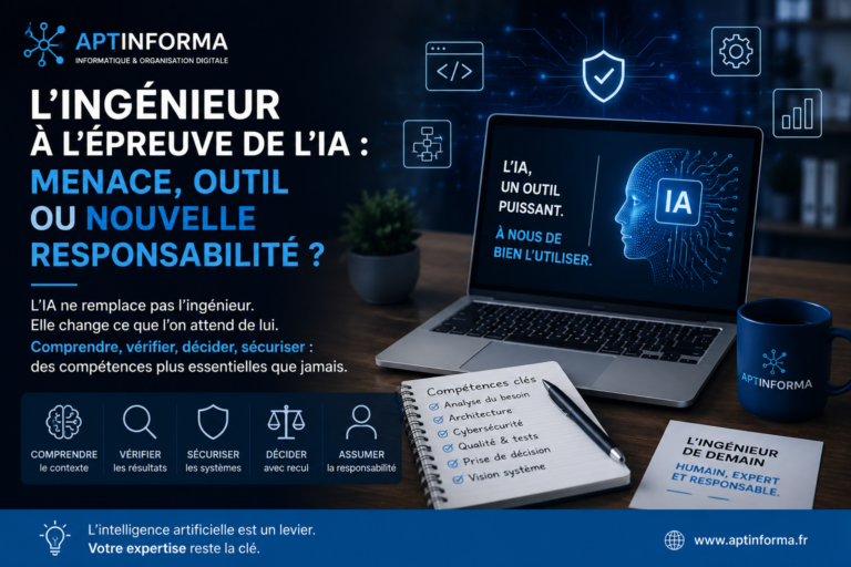 Ingénieur face à l’intelligence artificielle, entre automatisation, expertise humaine et prise de décision.